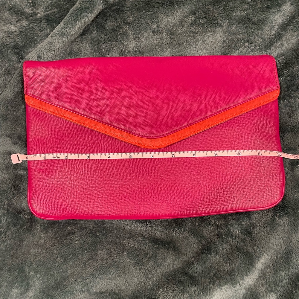Cynthia Rowley Vibrant Fushia/Magenta and Orange Clutch with Envelope Design